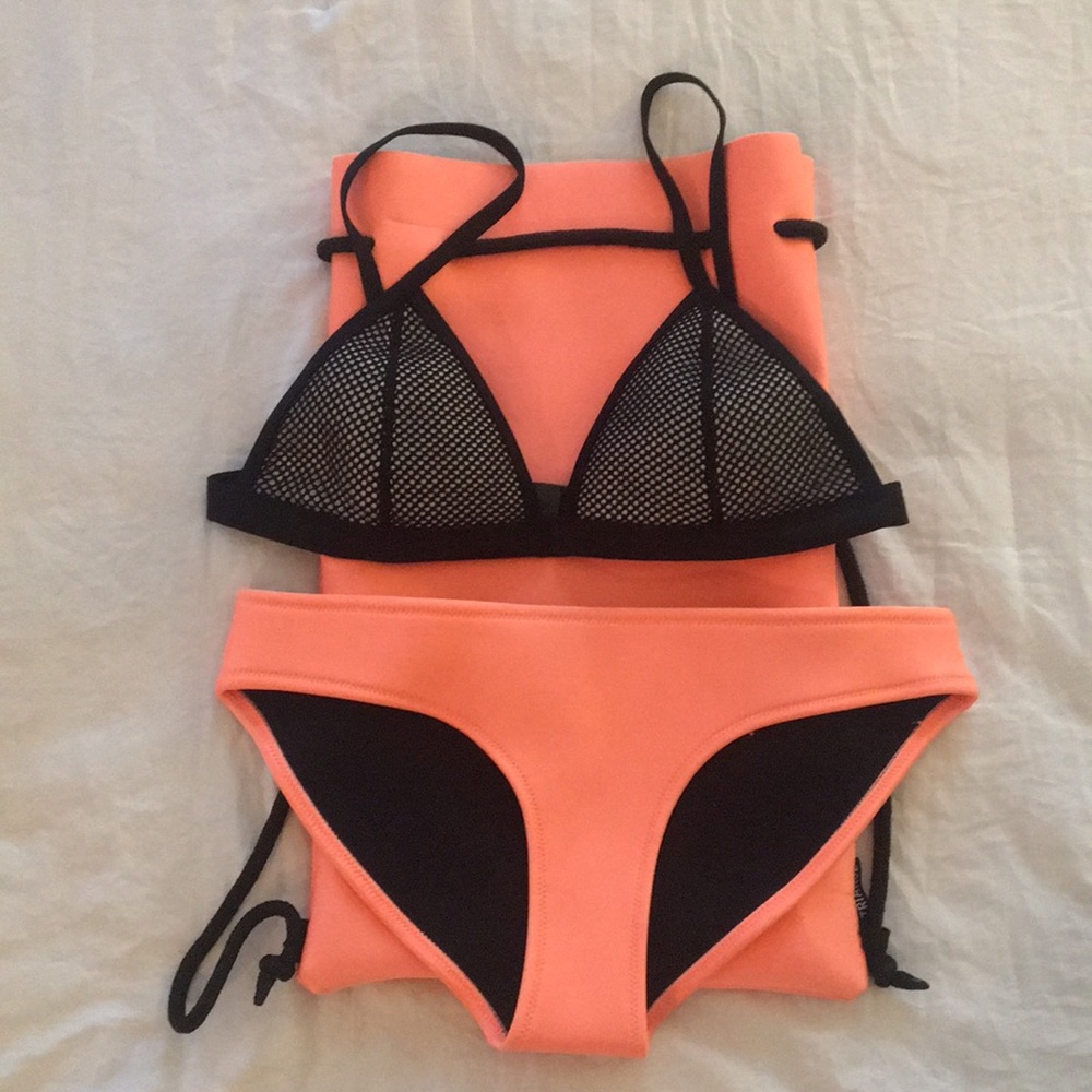 Orange and black bikini from triangl